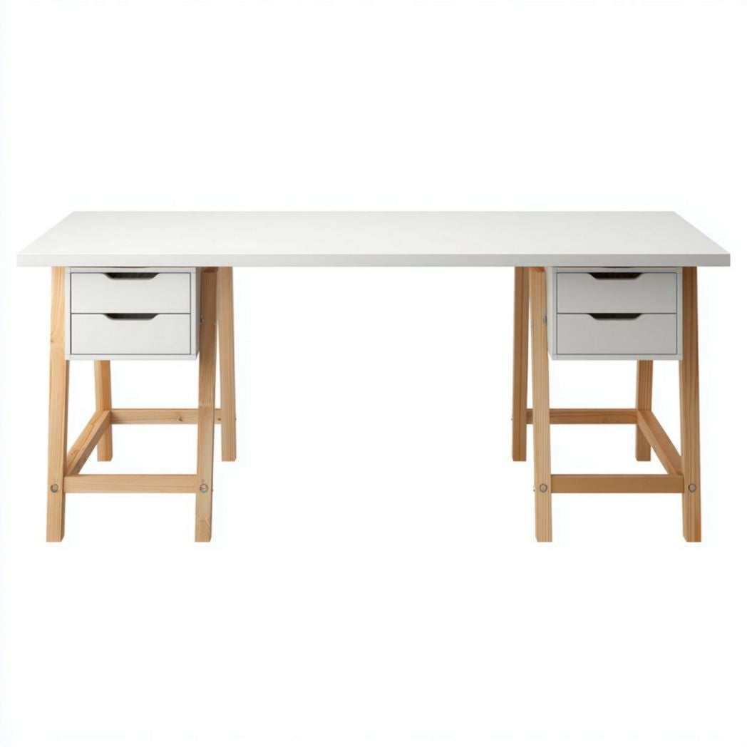 Bureau met lades voor kantoorruimte - Hout en MDF - 150 x 75 x 75