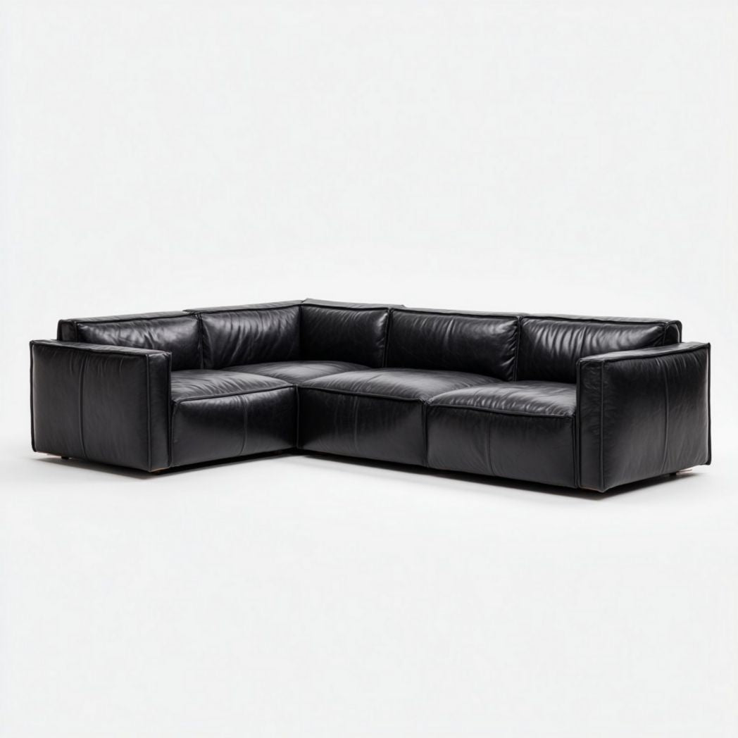 Hoekbank van leer voor de woonkamer - 250 x 200 x 85