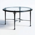 Eettafel van glas en metalen poten voor de eetkamer - 80 x 80 x 75